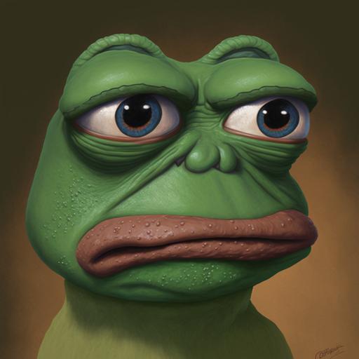 pepe the frog, cartoon face --q 2 --v 4