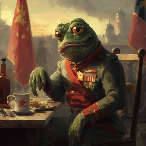 pepe the frog in communism themed picture