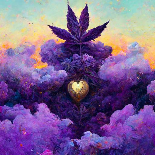 pharmacist, smoking cannabis, hyper detailed, purple tones, pokemons in the field, gold heart with white cross in the sky