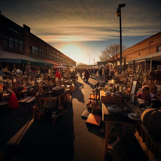 photo of Line perspective Flea market outside