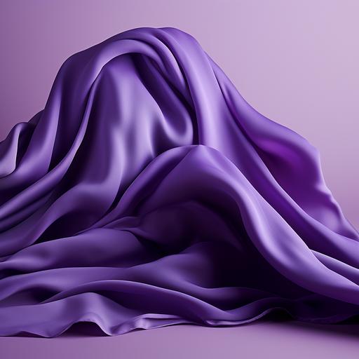 photo of a fluid wrinkled solid purple fabric in a light background