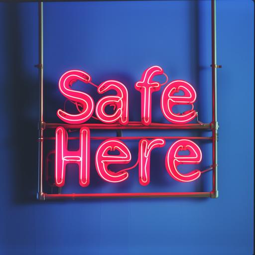 photo of a red neon sign that reads 