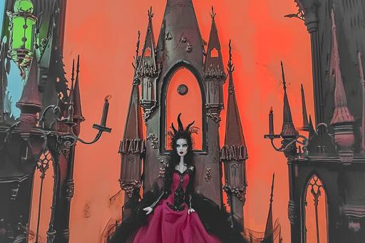 photo of a vampire princess in her castle of madness, dollcore    --ar 3:2 --v 6.0