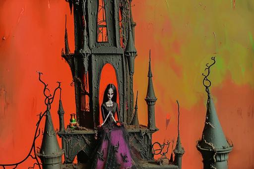 photo of a vampire princess in her castle of madness, dollcore    --ar 3:2 --v 6.0