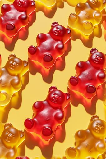 photo realistic style isometric ordered gummy bear candy pattern, repeating, seamless, trending on artstation, rendered in octane --ar 2:3 --tile --v 6.0