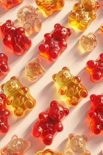 photo realistic style isometric ordered gummy bear candy pattern, repeating, seamless, trending on artstation, rendered in octane --ar 2:3 --tile --v 6.0