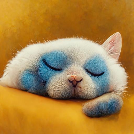 photorealist sleeping cute cat , nerd, computer pc, 4k , cookies
