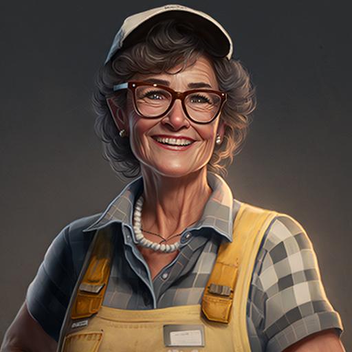 photorealistic Patrica Clarkson wearing glasses dressed as archeologist in shorts and vest smiling