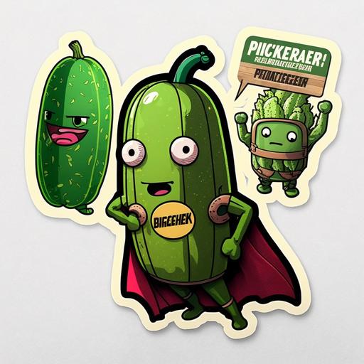 pickle superhero sticker pack --v 4