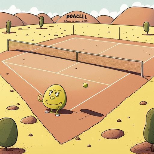 pickleball court cartoon