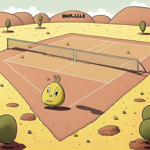 pickleball court cartoon
