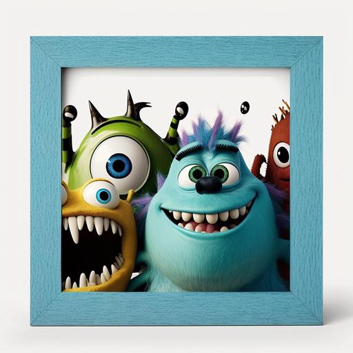 picture frame Monsters, Inc. , with white background --q 2 --s 750