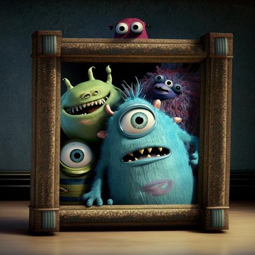 picture frame Monsters, Inc. --q 2 --s 750