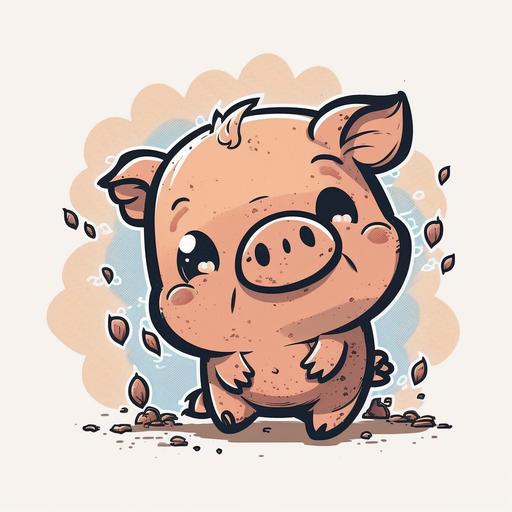 pig, comic, cute, logo, no word