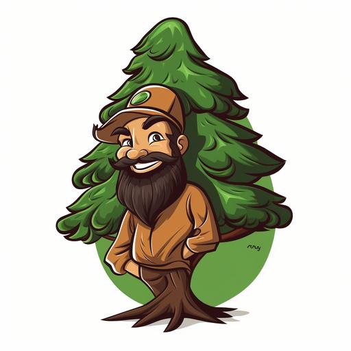 pine tree,cartoon character,study logo,