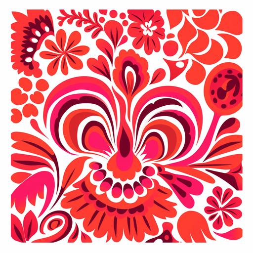 pink and orange abstract print for abstract design studio, in the style of yuko shimizu, philip taaffe, flower patterns, jean arp, packed with hidden details, cartoonish motifs, feminine imagery --c 100