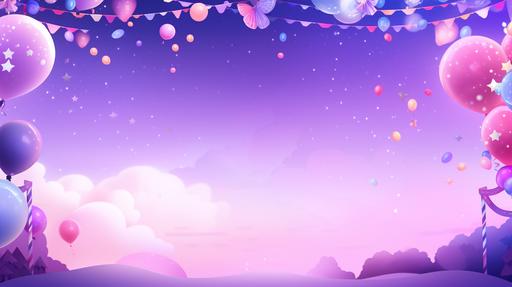 pink and purple gradient with party theme twitch banner background --ar 16:9