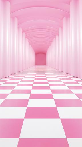 pink and white checkered pattern. --ar 9:16