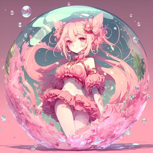 pink anime cartoon crystal