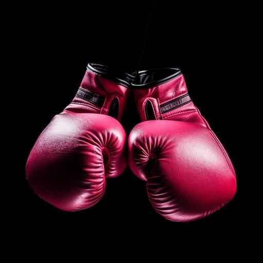 pink boxing gloves on a black background --q 2 --s 750