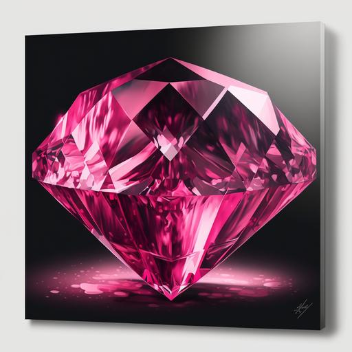 pink diamond with a background dark pink