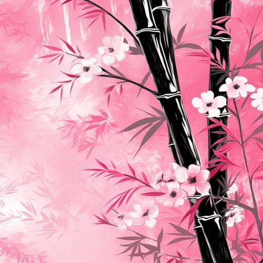 pink monochrome sakura and bamboo background