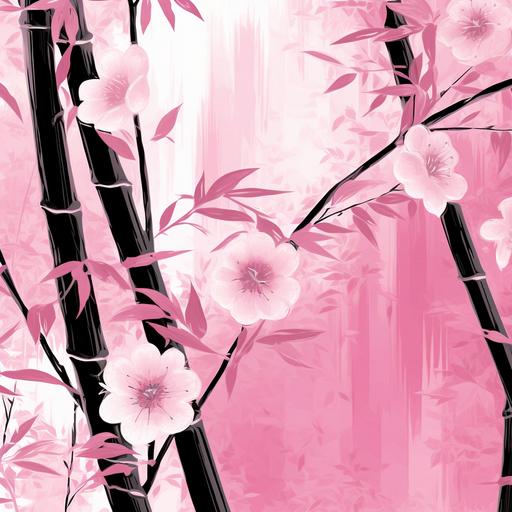pink monochrome sakura and bamboo background