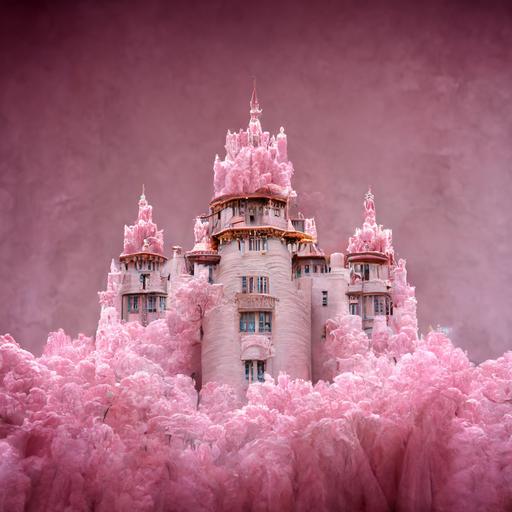 pink princess castle, fluffy robes, art deco 4k
