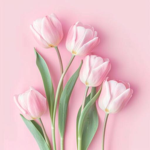 pink tulips against a pink background, in the style of pastel color scheme, modern, stylish --v 6.0 --style raw