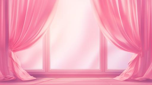 pink window curtain view twitch banner background --ar 16:9
