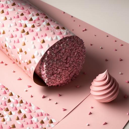 pink wrapping paper, sprinkles
