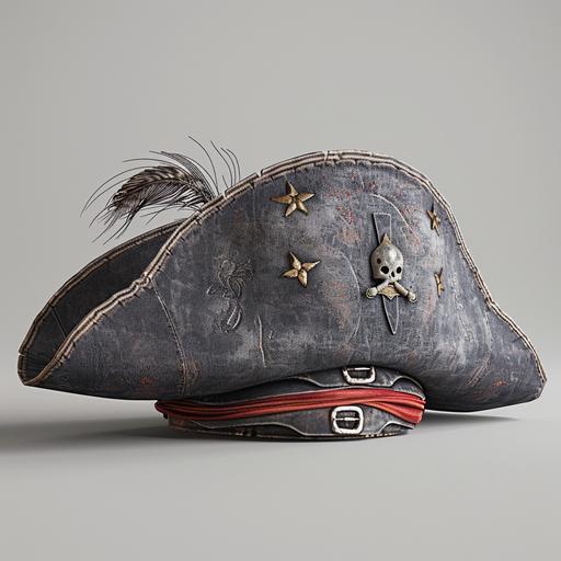 pirates captain hat, 3d model, grey background --v 6.0