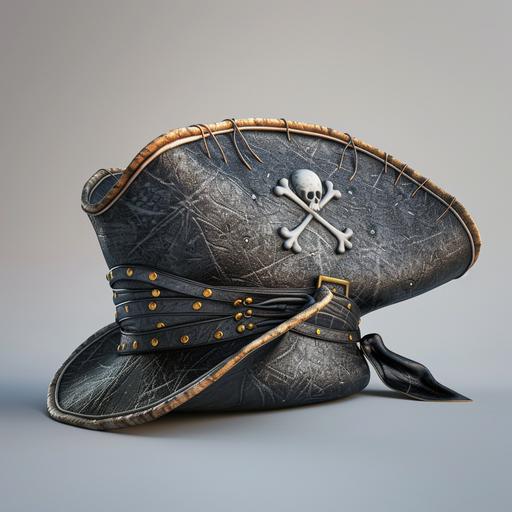pirates captain hat, 3d model, grey background