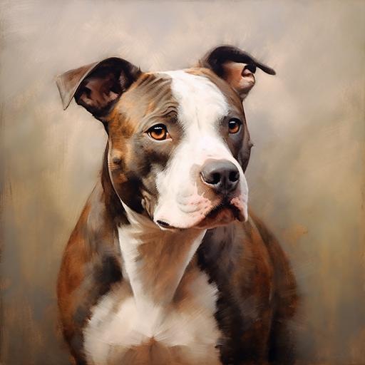 pitbull with brindle coat and white paw