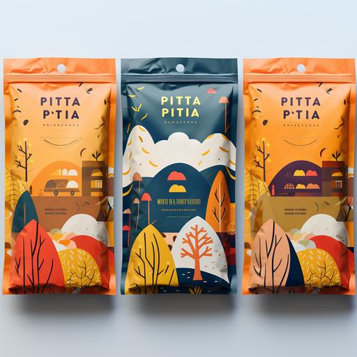 pitta bread packaging::3 Cool Color Palette, High Contrast, 2D