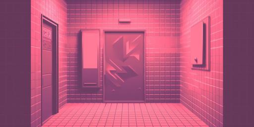 pixelated lo-res background of a pink tiled bathroom wall:: 1980's style lo-fi graphics:: --ar 2:1 --v 5