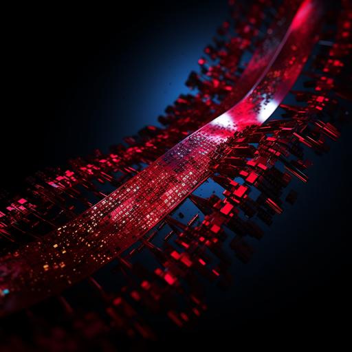 pixels replace my DNA, 4k, high quality, cinematic, chrome, dark red aesthetic