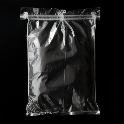 plastic bag, plastic package, black background