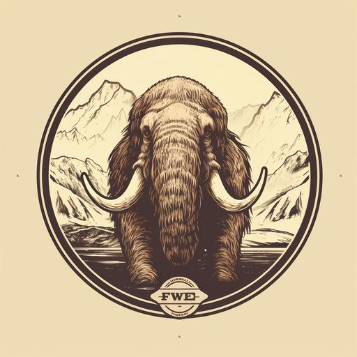 please create a line art rugged wooly mammoth logo. minimal, clean, textured