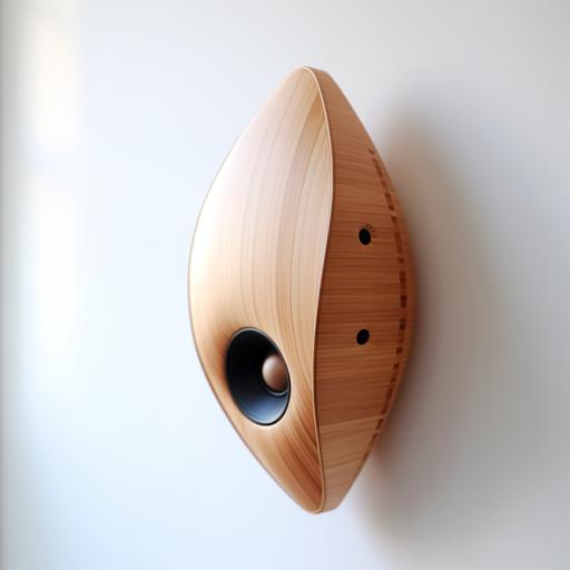ply bent bamboo plug in wall speaker , minimal
