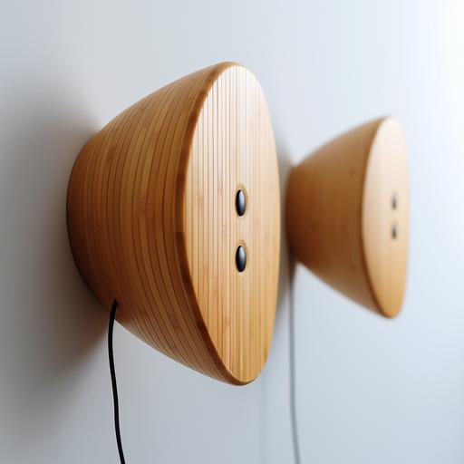 ply bent bamboo plug in wall speaker , minimal