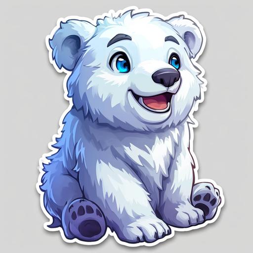 polar bear sticker, white background, anime style --s 750 --v 6.0