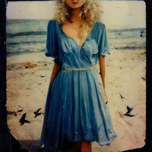 polaroid female blondie seagulls 1989 taylors version beach blue dress