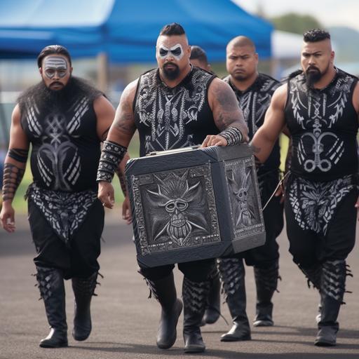 polyester Samoan warriors carrying black panther casket in wakanda