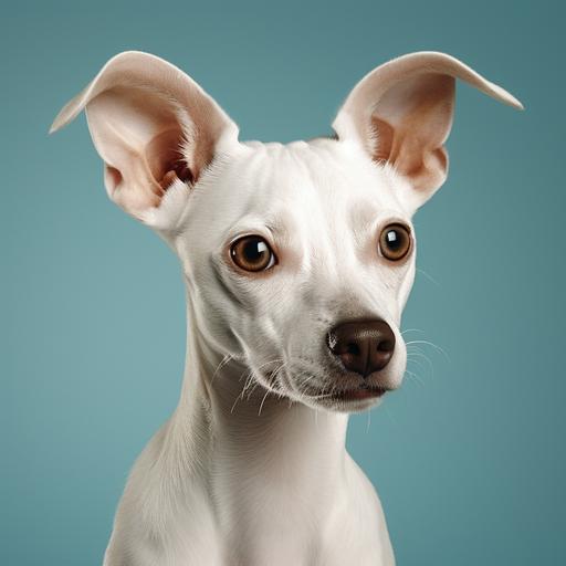 little white dog, short hair rat terrier, logo, button ears