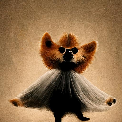 pomeranian dog dancing flamenco