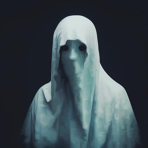 portrait in pixel style of a ghost, pfp, pixel,
