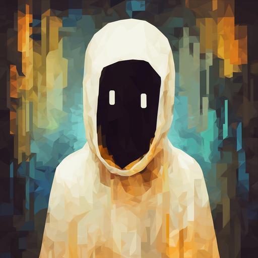 portrait in pixel style of a ghost, pfp, pixel,