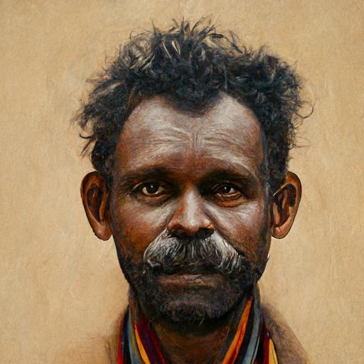 portrait, man, australian aboriginee,  --s 1250 --uplight