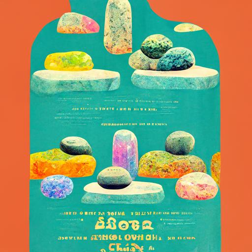 poster in psychedelic style font stones relax, get relax, dive into nirvana, feel relaxation stone spa